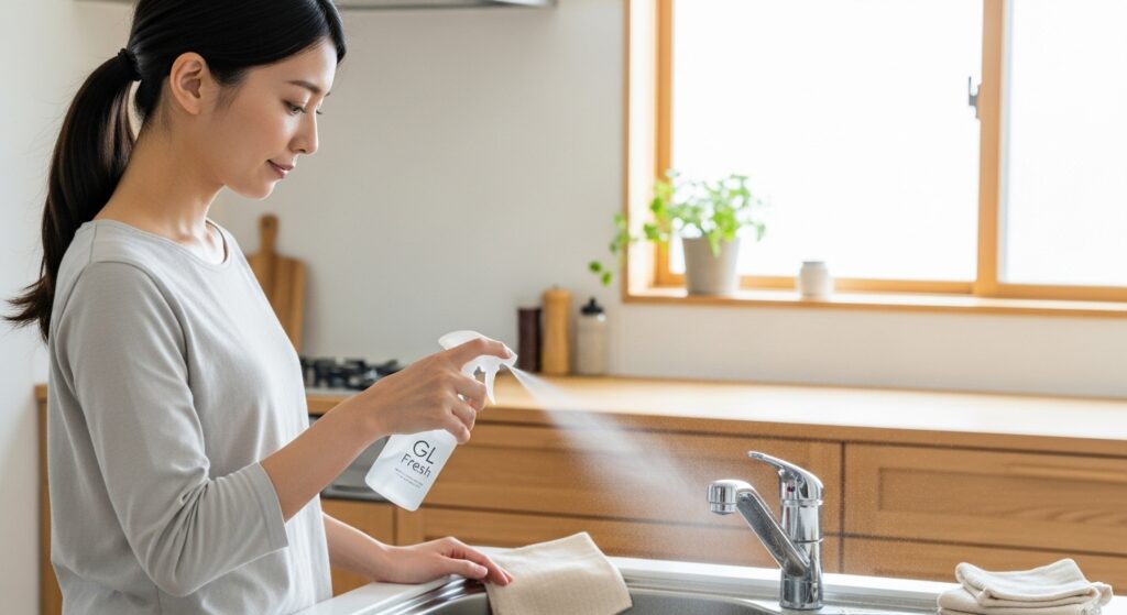 キッチンの除菌・消臭を天然成分で実現！GL Freshハンドスプレーの活用術